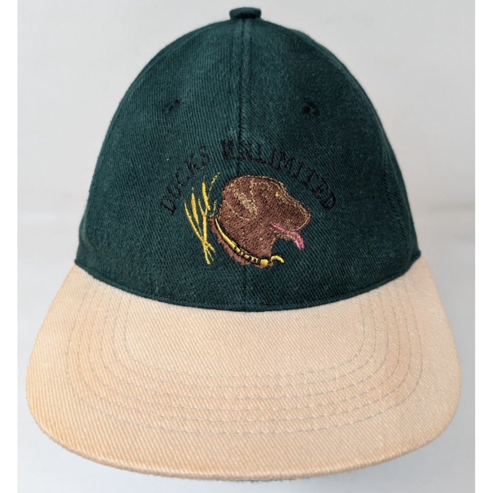 Ducks Unlimited Embroidered Dog Chocolate Labrador Retriever Hunting Hat Cap VTG